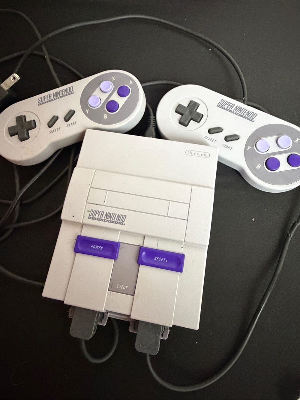 Nintendo Mini Console with Gray Shell & Purple Buttons